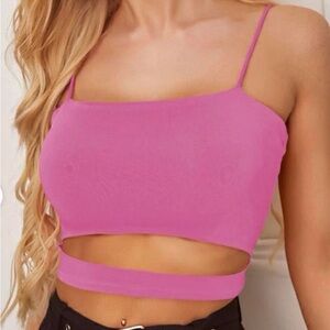 Hot Pink Spaghetti Strap Crop Top